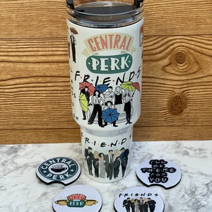 Friends 40oz Tumbler, tumbler with coaster set