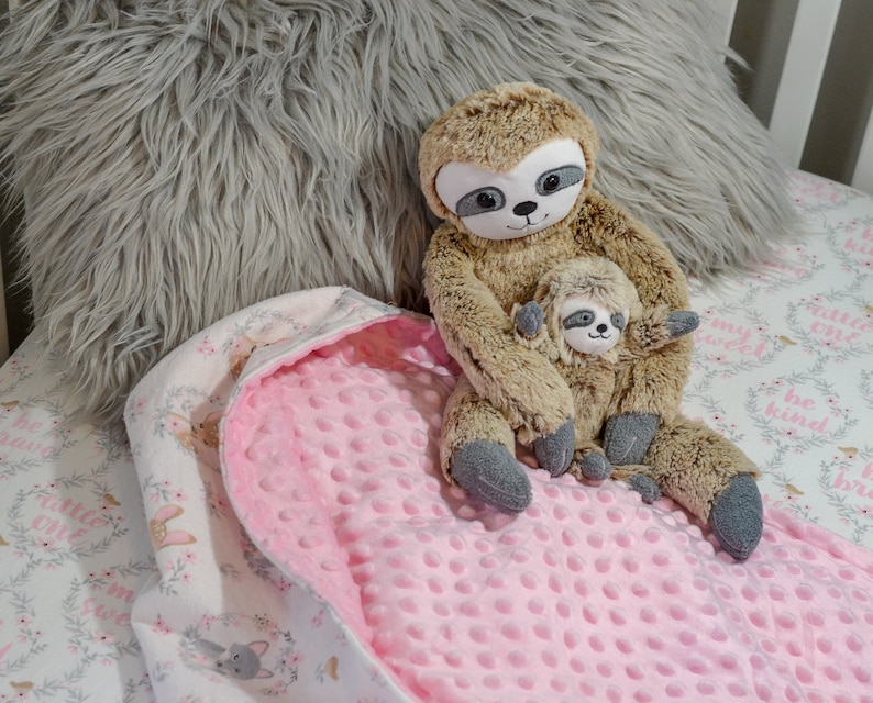 Floral Baby Bedding Set Baby Girl Crib Bedding Pink and Gray Woodland Baby Bedding Set Fitted Crib Sheet Blanket Set Forest Baby Bedding