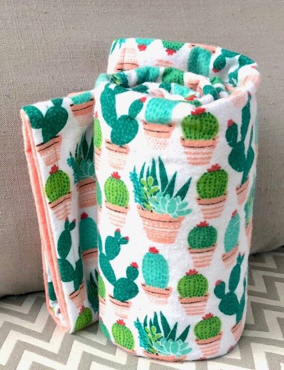 Succulent Blanket-Succulent decor-Succulent Nursery-Succulents-Mint Blanket-Baby Shower Gift-