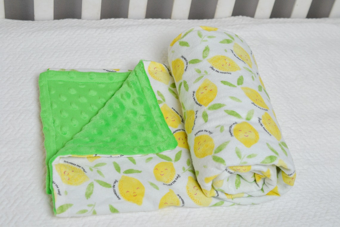 Lemon Baby Blanket Squeeze the Day Lemon Drop Blanket Etsy