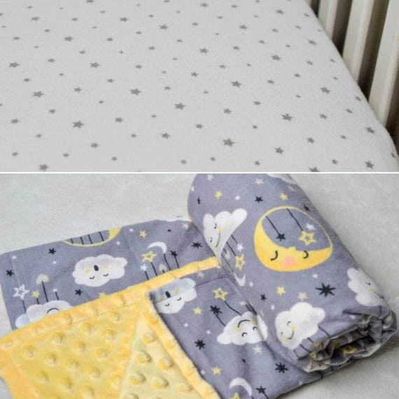 moon and stars crib bedding set