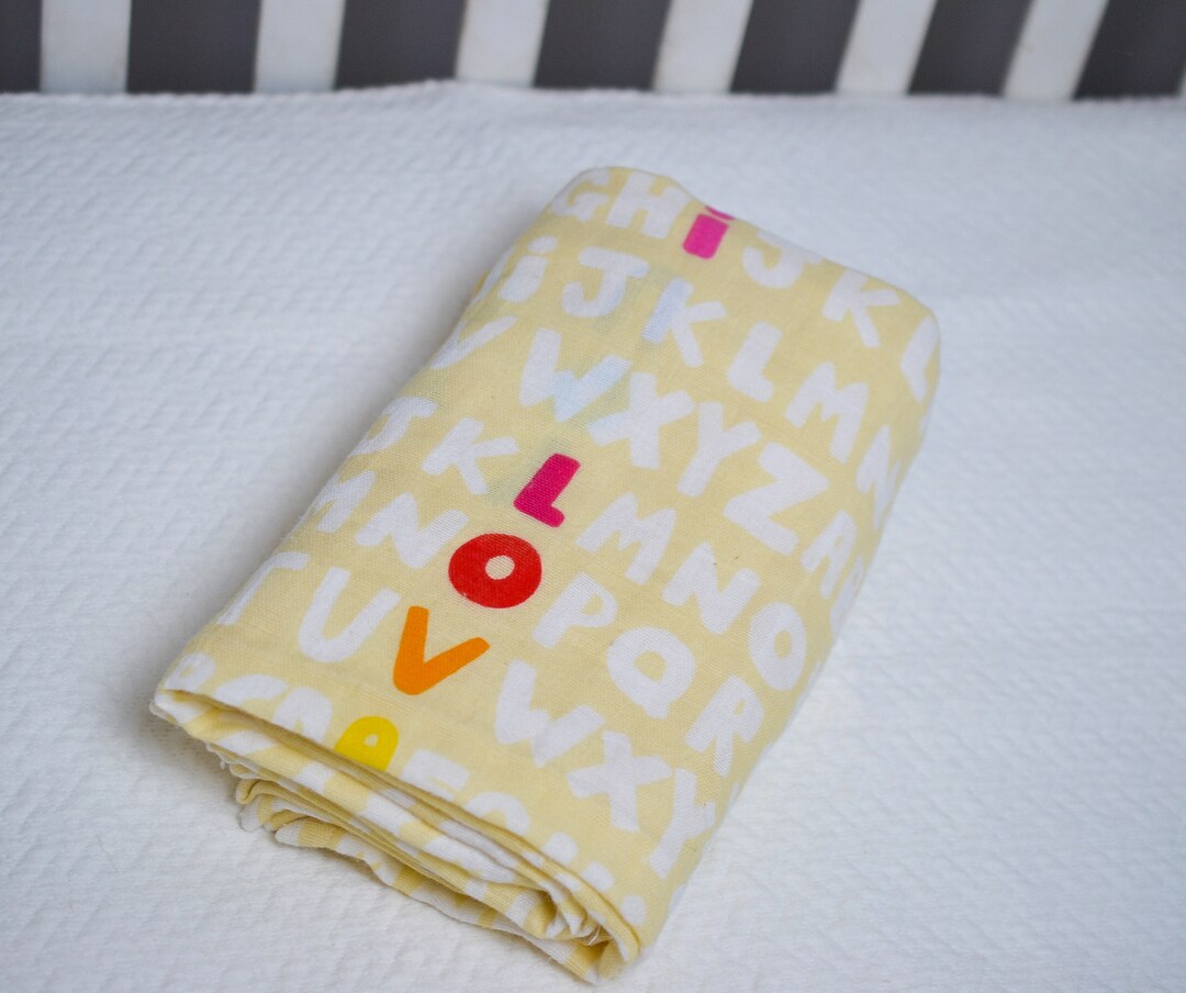 Yellow Alphabet Swaddle Blanket I Love You Swaddle Blanket Etsy