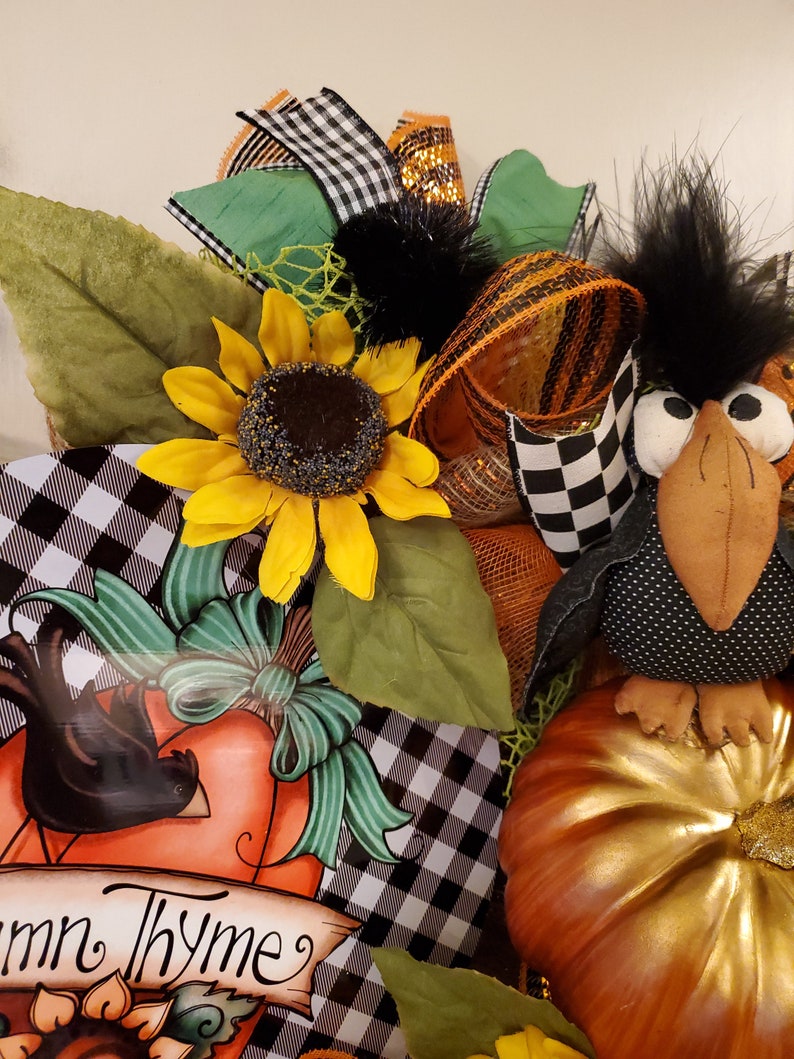 Pumpkin Decor Fall Wreath Sunflower Decor Autumn Decor Pumpkin Wreath Autumn Wreath Sunflower Wreath Fall Decor Front Door Wreath