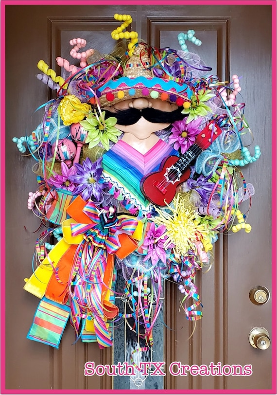 Fiesta Wreath,Cinco deMayo Wreath, Fiesta Decor, Fiesta, Cinco de Mayo, Spring Wreath, Spring Decor, Viva Fiesta Decor,Mother’s Day Wreath