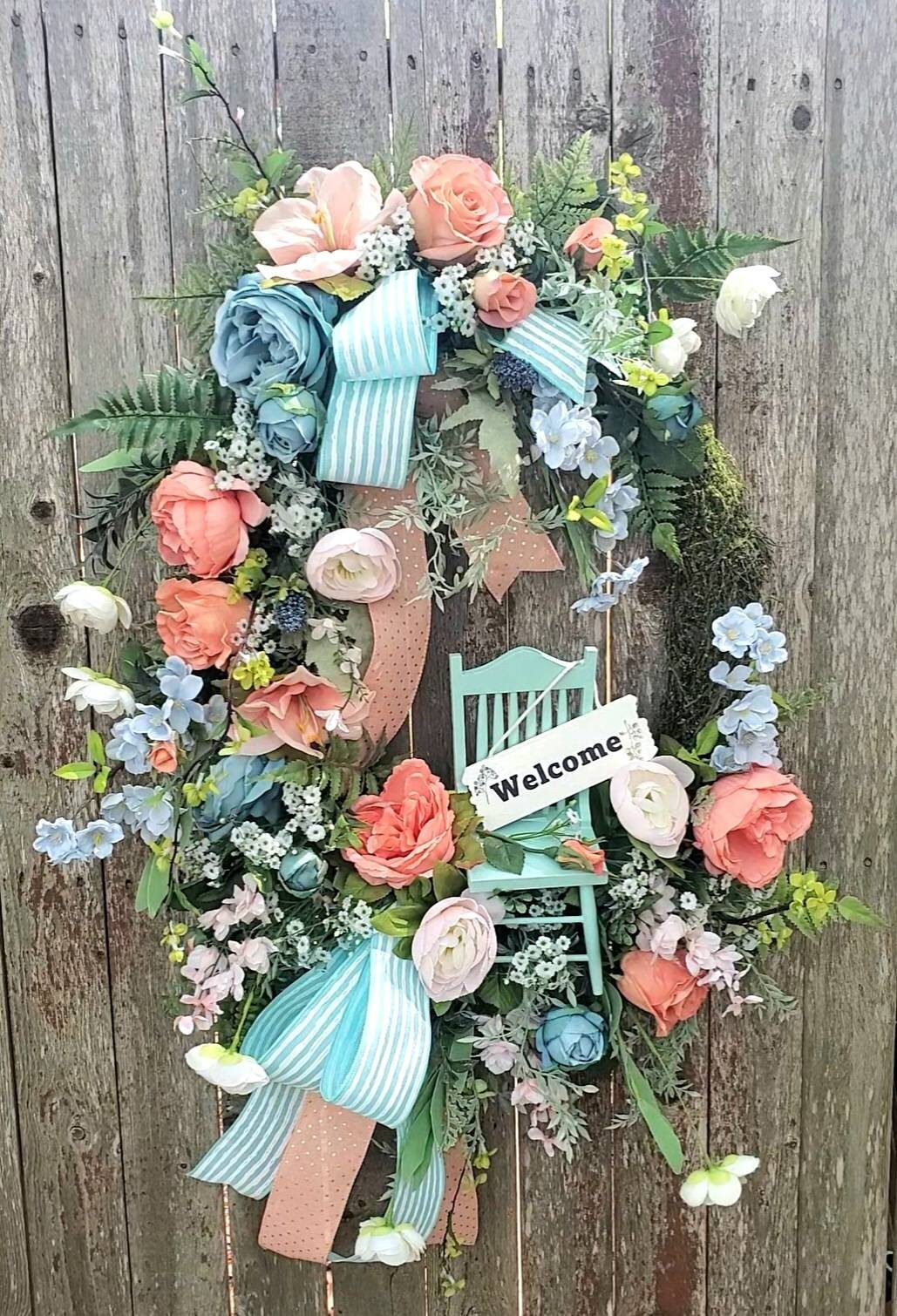 WELCOMING SPRING WREATH (MS-0002) - Mendham Flower Shop