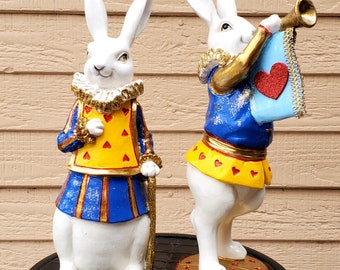 White Rabbit Figurine, Deluxe Dapper Rabbit, English Rabbit, White ...