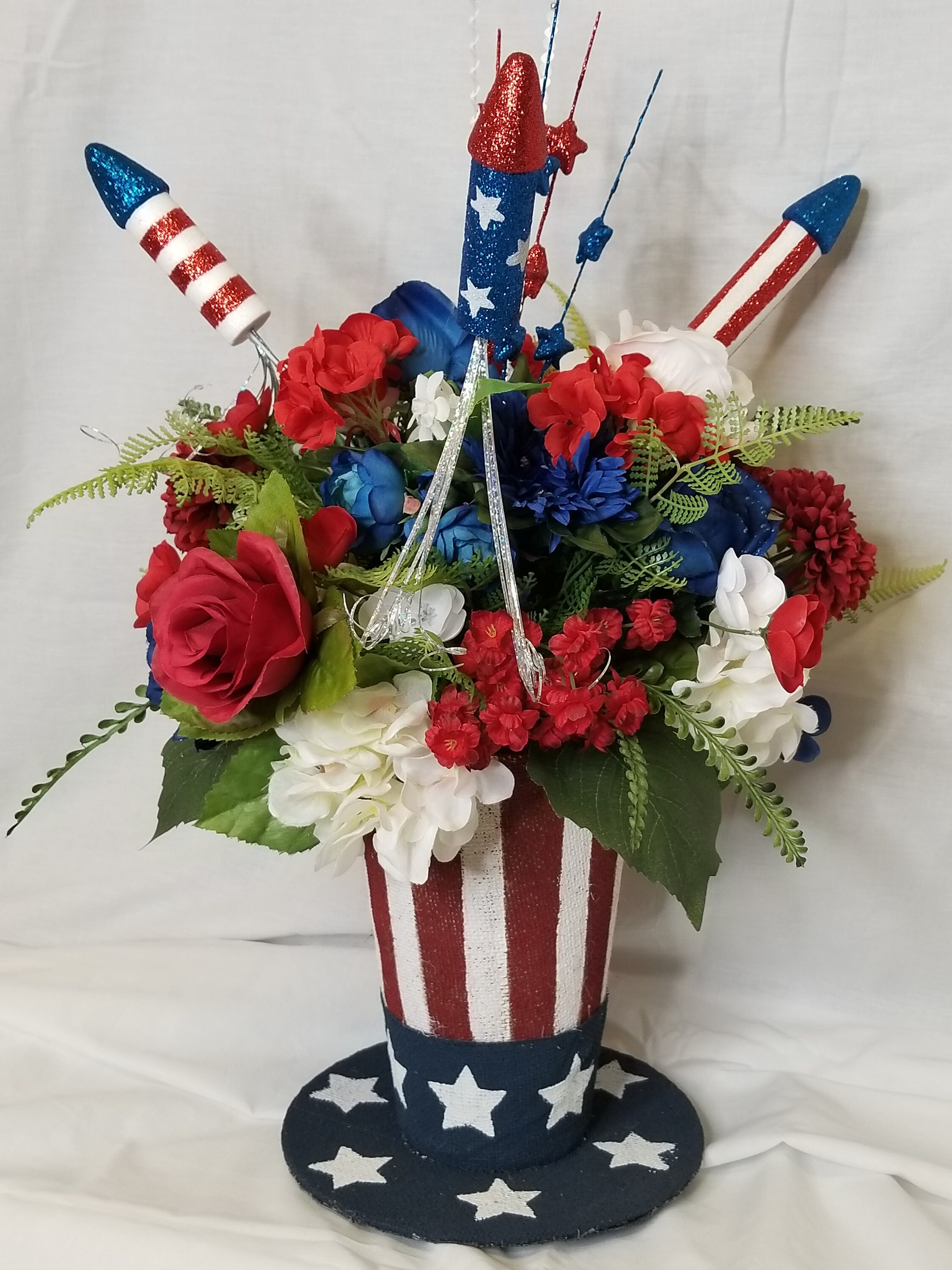 Uncle Sam Hat Centerpiece Patriotic Centerpiece July 4th Etsy