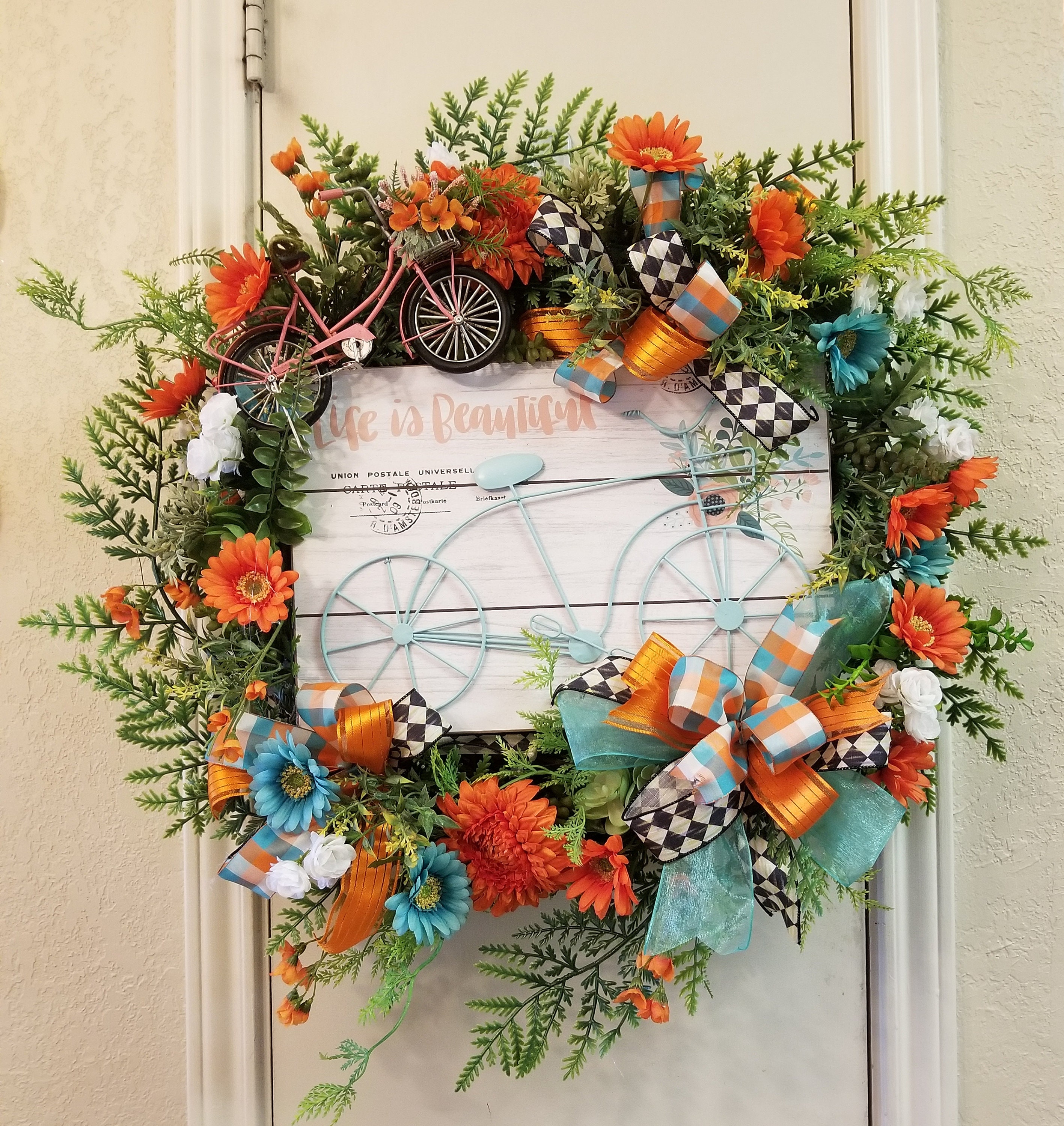 Summer Wreath Decor Front Door Flower 1