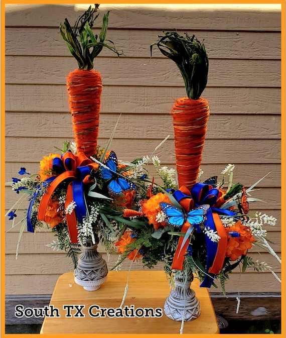 Easter Centerpiece,Easter Carrot Candlesticks, Carrot Decor, Easter Decor, Carrot Candlesticks, Whimsical Centerpiece, Carrot Centerpiece