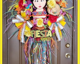 Fiesta Wreath,Cinco deMayo Wreath, Fiesta Decor, Fiesta, Cinco de Mayo, Spring Wreath, Spring Decor, Viva Fiesta Decor,Mother’s Day Wreath