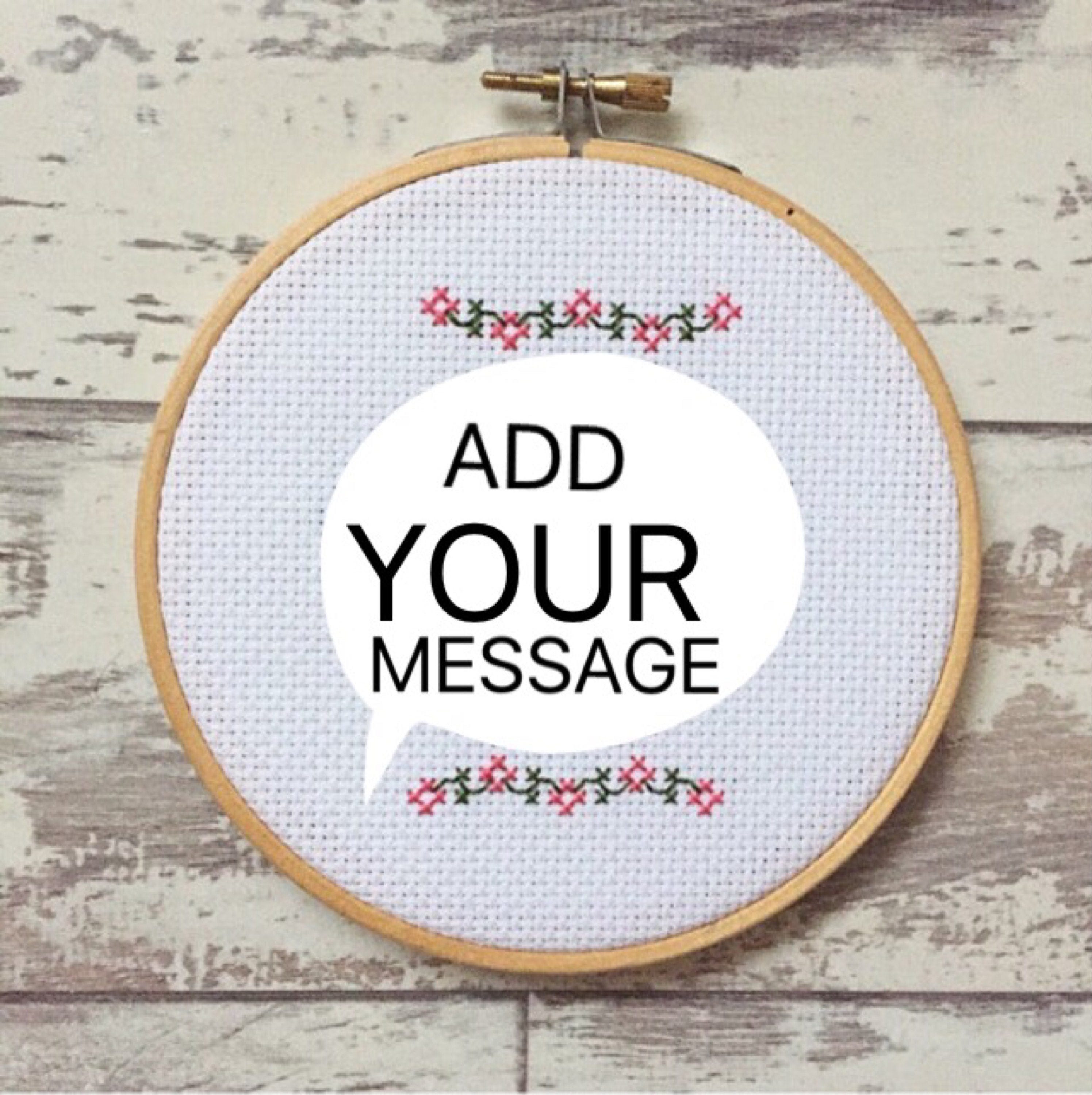 5 Custom Cross Stitch Hoop Personalised Wall Art Etsy