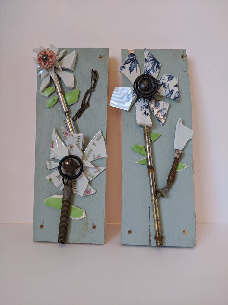 Give Her The Gift Of Flowers That Don T Need To Be Watered And Will Never Die Broken And Beautiful From Unwanted Plates And Found Objects