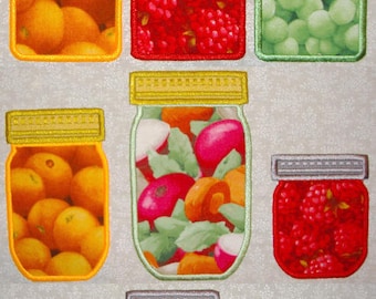 Canning Jars Applique Machine Embroidery Designs