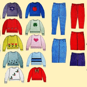More Clothes for E&#39;s Friends Paper Doll Machine Embroidery Designs