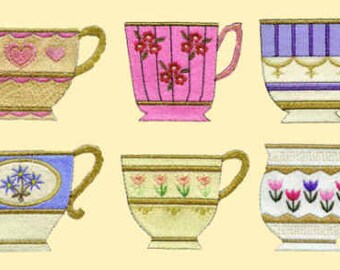 Grandma's Finest Teacup Machine Embroidery Designs