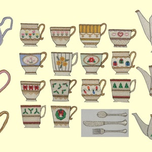 Tiny Tea Treasures Machine Embroidery Designs