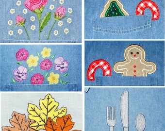 Pocket Toppers Machine Embroidery Designs