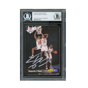 1992 Upper Deck Draft #1B Shaquille O'Neal Signed Rookie Card BAS Beckett