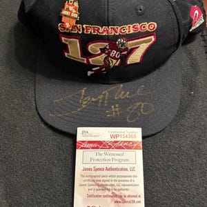 Jerry Rice Signed Rare San Francisco 49ers 127 TD Record Hat JSA Witnessed COA