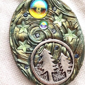 Celestial, Forest, Stars, Pagan, Amulet, Pendant, PA-289