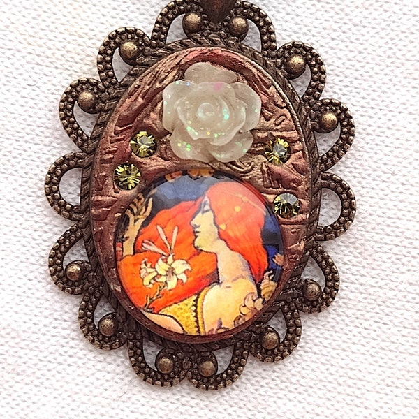 Art Nouveau, Romantic, French, Pendant, PA-540