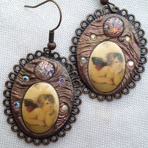 Celestial, Angel, Cherub, Love, Vintage, Earrings, EA-106