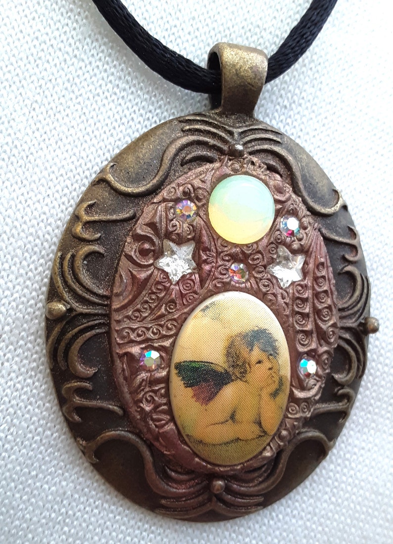 Celestial Cherub Vintage PA-359 Love Pendant Angel