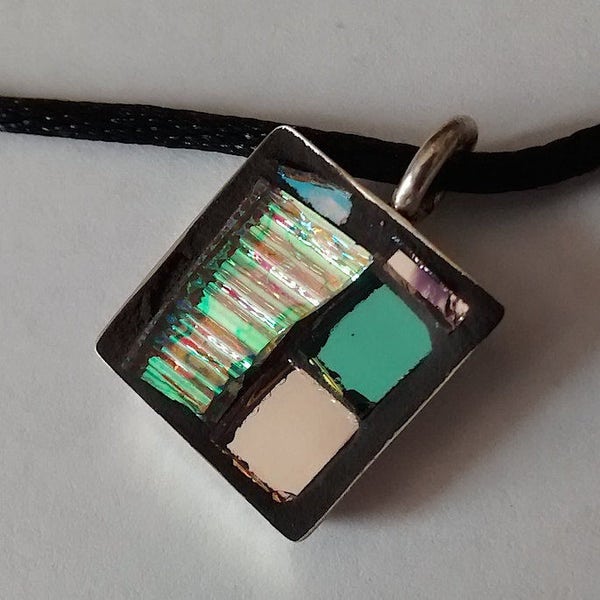 Mosaic, Dichroic, Glass, Tiny, Pendant, P-150