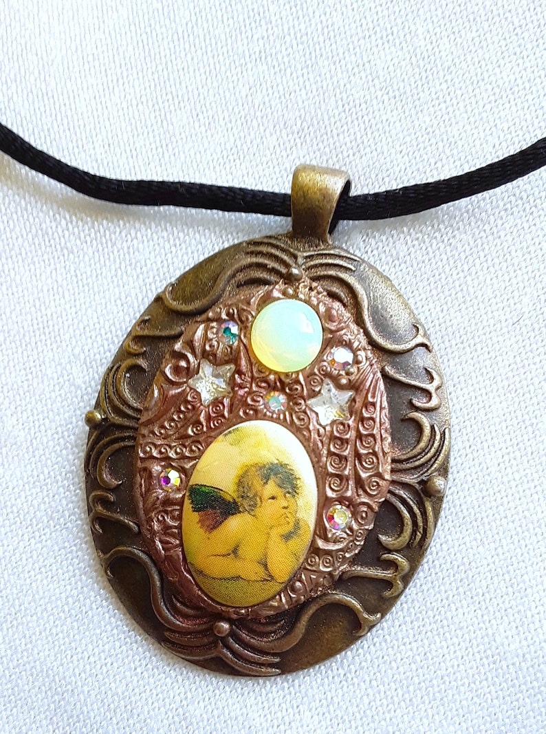 Celestial Cherub Vintage PA-359 Love Pendant Angel