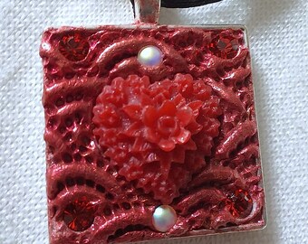 Heart, Romantic, Lacy, Pendant, PA-111