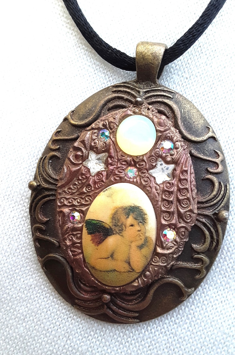 Celestial Cherub Vintage PA-359 Love Pendant Angel