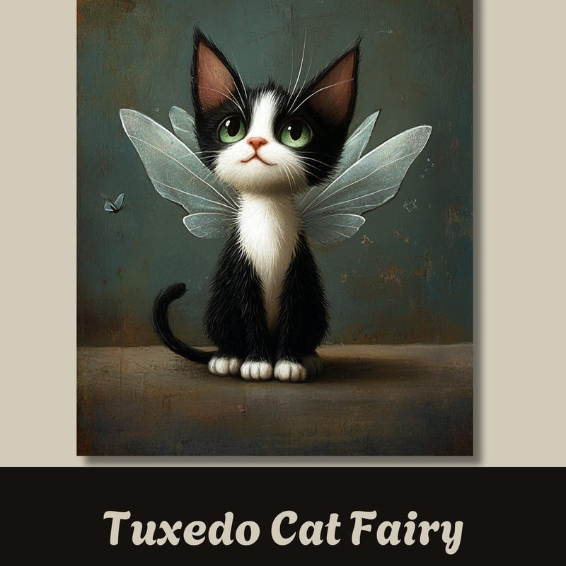 Tuxedo Cat Art - Etsy