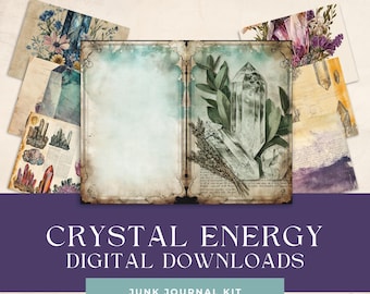 Magical Crystal Energy Printable Pages & Ephemera – Junk Journals, Scrapbooking, Collage, Party Invitations