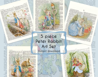 Vintage Peter Rabbit Kinderzimmer Instant Download 5 teilige Druckset