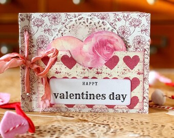 Handmade Valentine Keepsake Folio – Mini Journal, Gift Card Holder