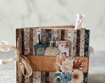 Handmade Mini Keepsake Journal Folio – Floral Greeting Card Alternative