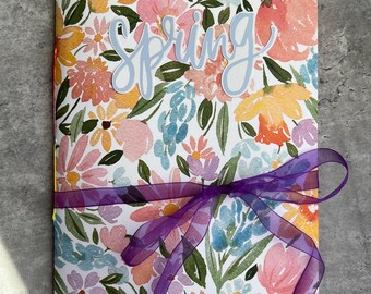 Spring Floral Junk Journal Folio, Unique Greeting Card