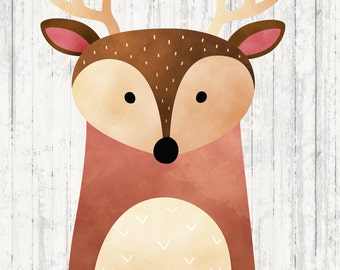 Deer Nursery Decor - Woodland Animals - Deer Nursery - Printable Art