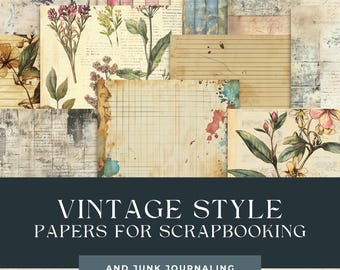 Vintage Floral Ephemera, Printable Paper Pack (Digital Download)
