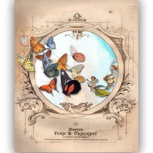 Fairy Art Print - Whimsical Fairy and Butterfly Wall Art - Fairy Bedroom Decor - Vintage Fairy Illustrations - Fairyland - Watercolor Fairy