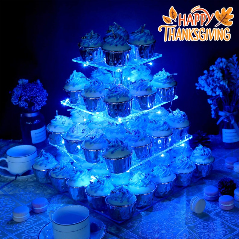 Pastry Stand 4 Tier Acrylic Cupcake Display Stand with LED Etsy