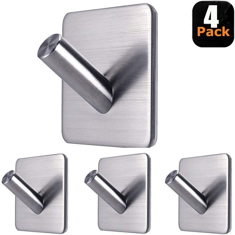 Screw Stick-On Design Stainless Steel//Glass Bath Towel Bracket Hanging O