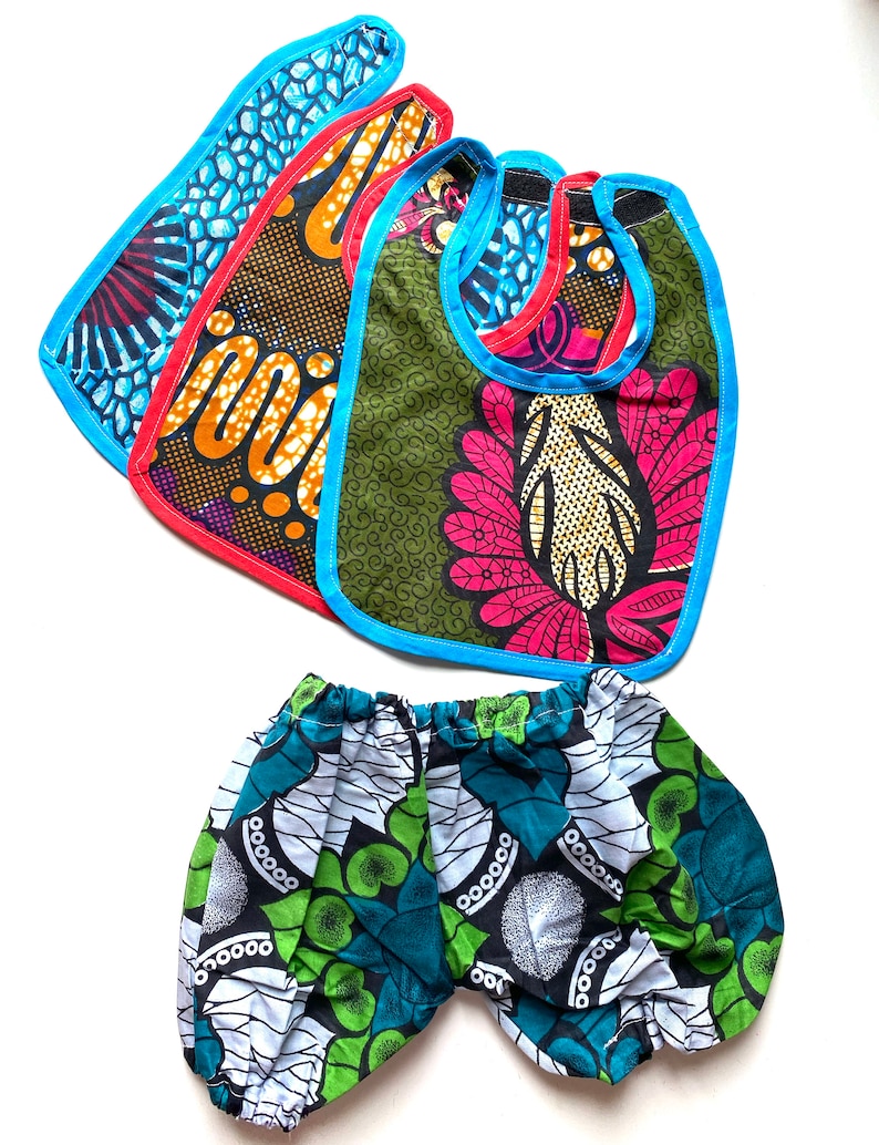 Bright Colourful fabric 0-12 months Baby Bibs