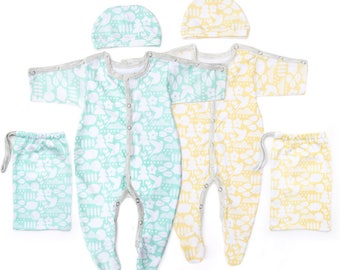 Set of 2 premature twin sleep suits | For the tiniest baby | Perfect twin gift