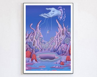 Primordial Dimension - Giclée Print A4, A3, A2 | Dreamland | Psychedelic Art | Illusion | Whimsical Art | Quirky Gift | Infinity