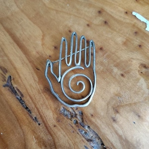 healing hand vintage sterling silver brooch