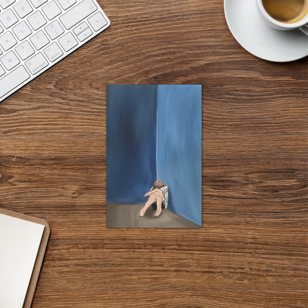alone/ Greeting card/ Small 4” x 6”/ Medium 5” x 7”/ Large 5.83” x 8.27”/ Toner-based printing/ vibrant colours/ Complimentary envelope/