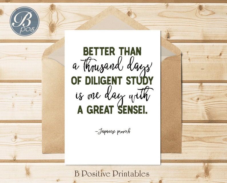 Buy Sensei Card Karate Card Sensei Thank You Sensei Online in India Etsy