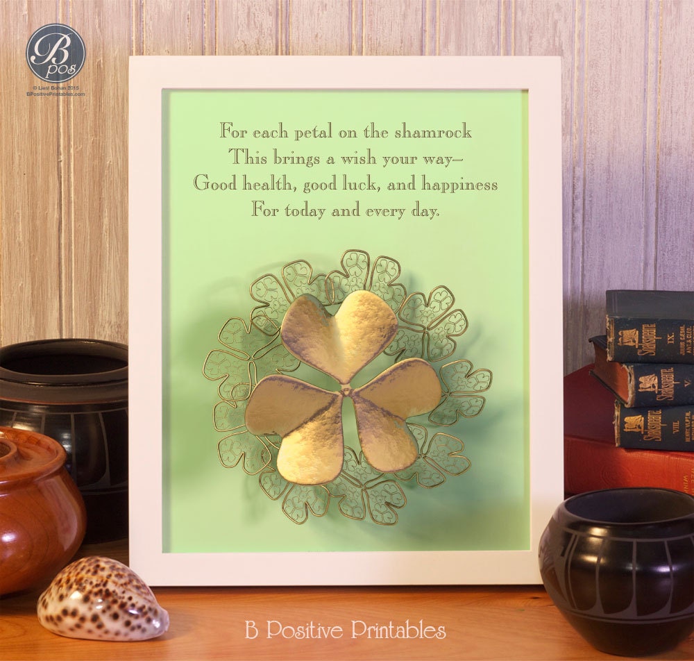 Irish Blessing Wall Art Printable For each petal on the Etsy