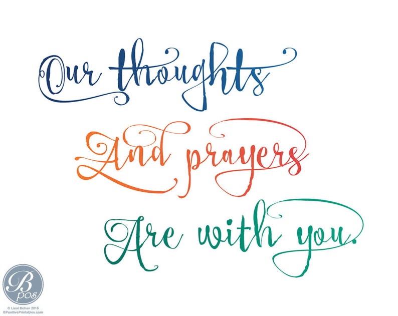 Our Thoughts and Prayers Card Encouragement Sympathy Etsy